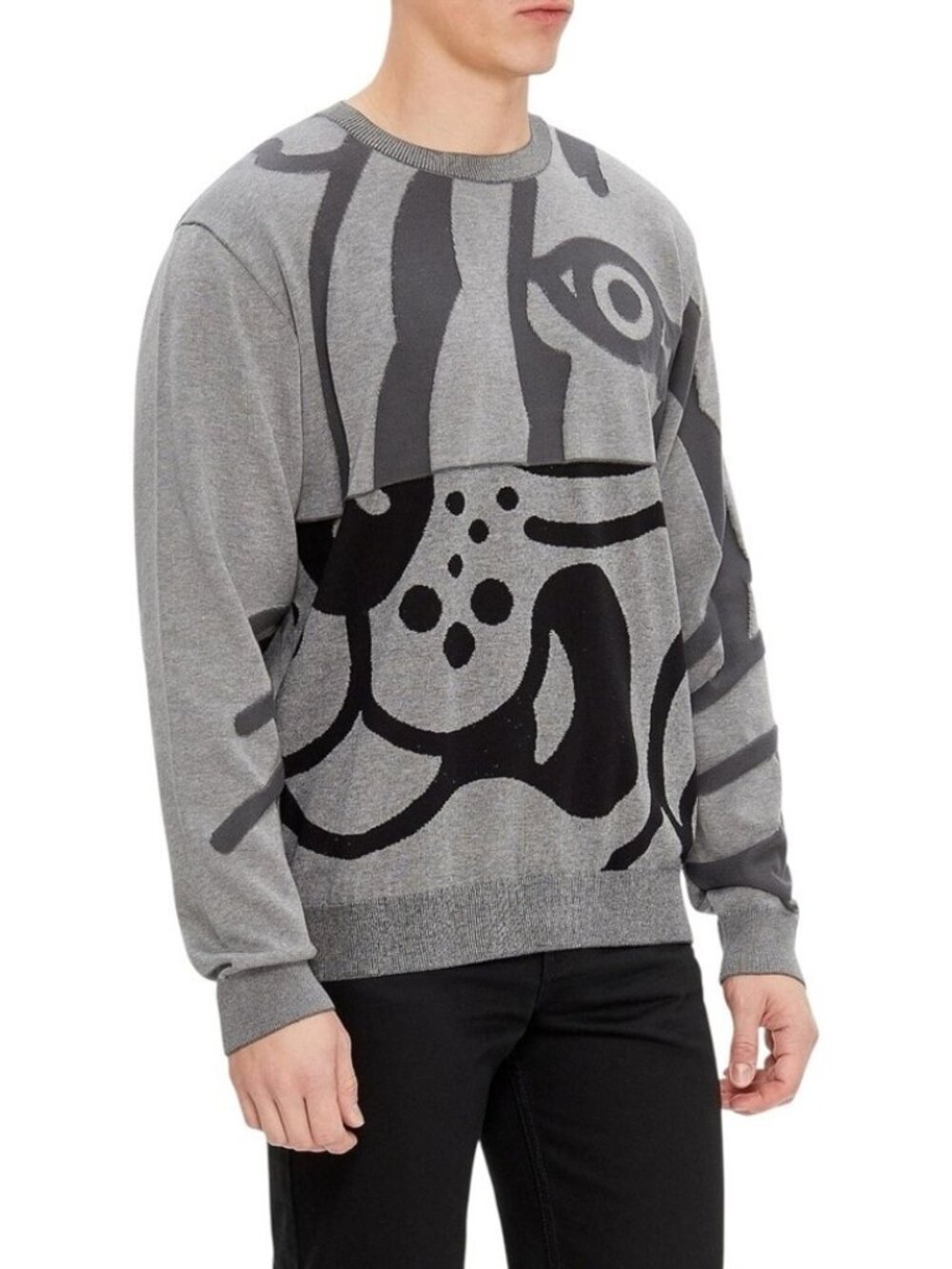 Kenzo K-Tiger Seasonal Sweater Mens Size Large Cotton Jumper Made in Italy Grey